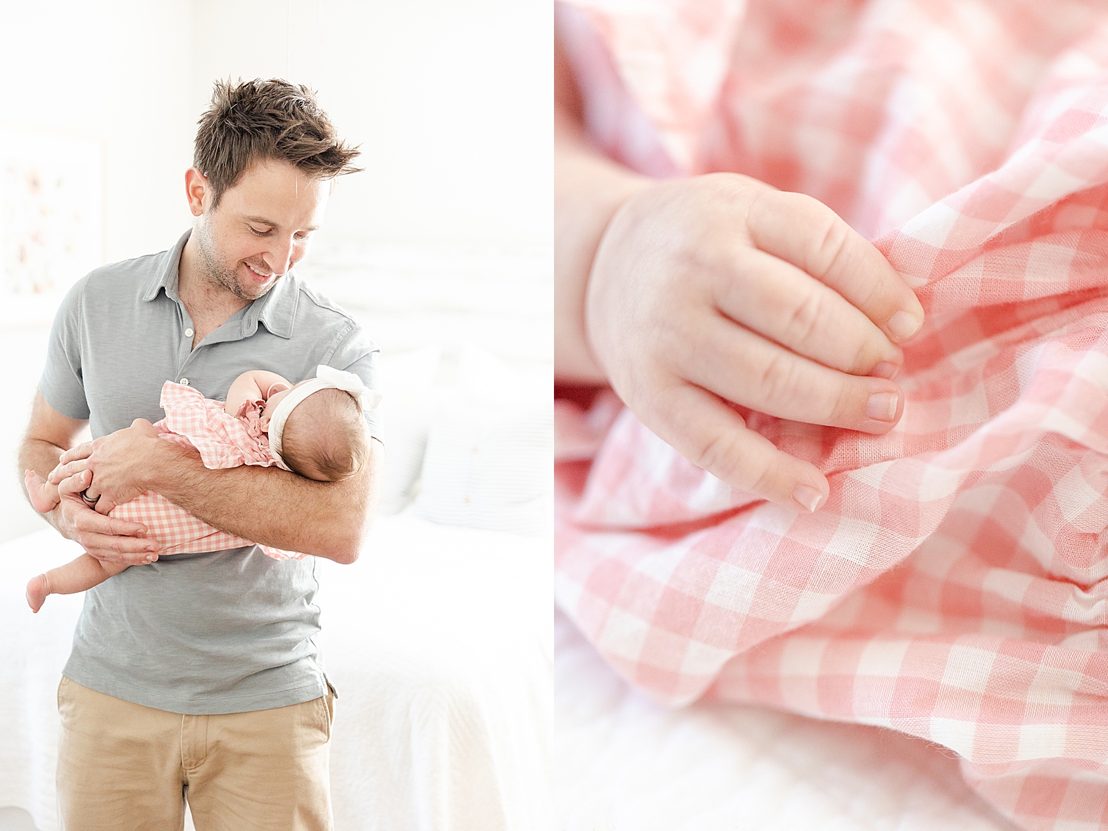 Lifestyle Newborn Photos dad holding miracle baby and close up shot of baby fingers